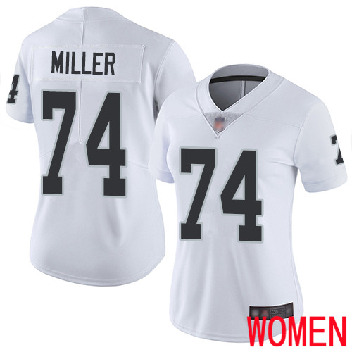 Oakland Raiders Limited White Women Kolton Miller Road Jersey NFL Football #74 Vapor Untouchable Jersey